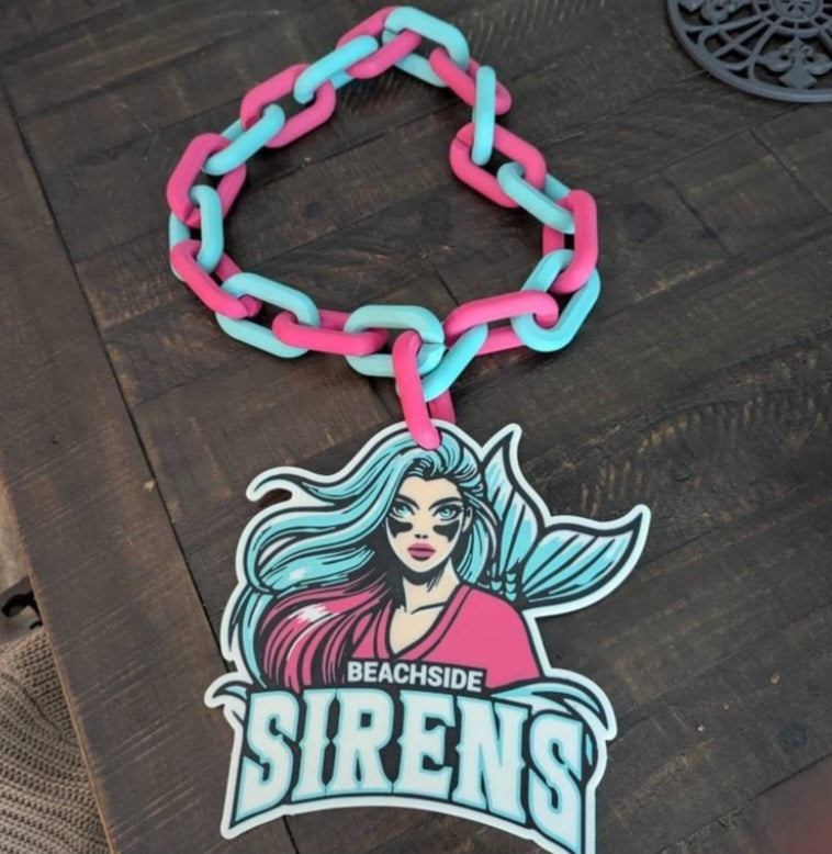Custom Fan Chain - Giant Logo Necklace - Sports Homerun Turnover Jumbo Oversized Chunky Swag Rally MVP Player of the Game Award