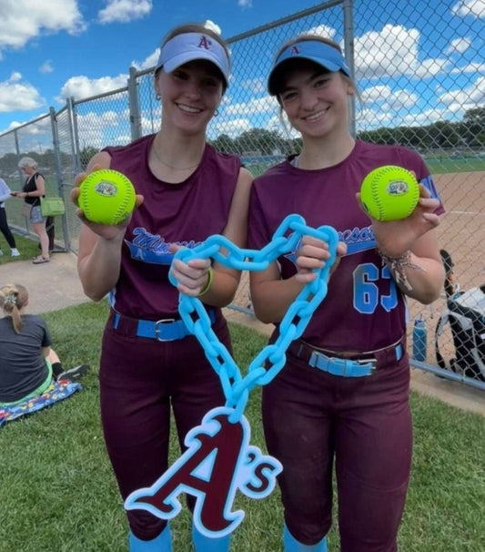 Custom Fan Chain - Giant Logo Necklace - Sports Homerun Turnover Jumbo Oversized Chunky Swag Rally MVP Player of the Game Award